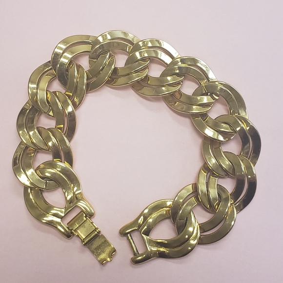 Monet gold tone link chunky bracelet